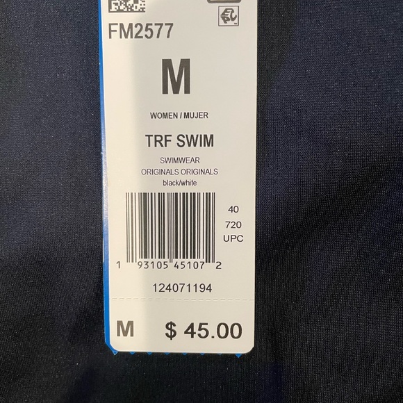 NWT adidas Originals Women's Trefoil Swim Suit, Black in Size M - Picture 5 of 5